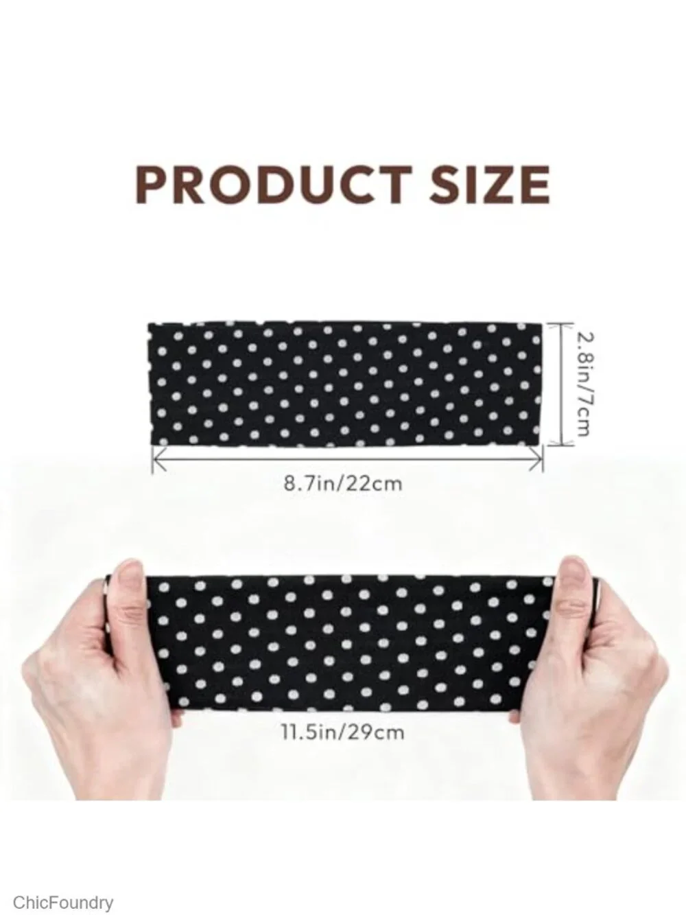 5-Pack Polka Dot Hair Headbands Women Stretchy Soft Cotton Blend
